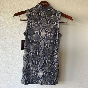 Snakeskin Turtleneck Tank Top